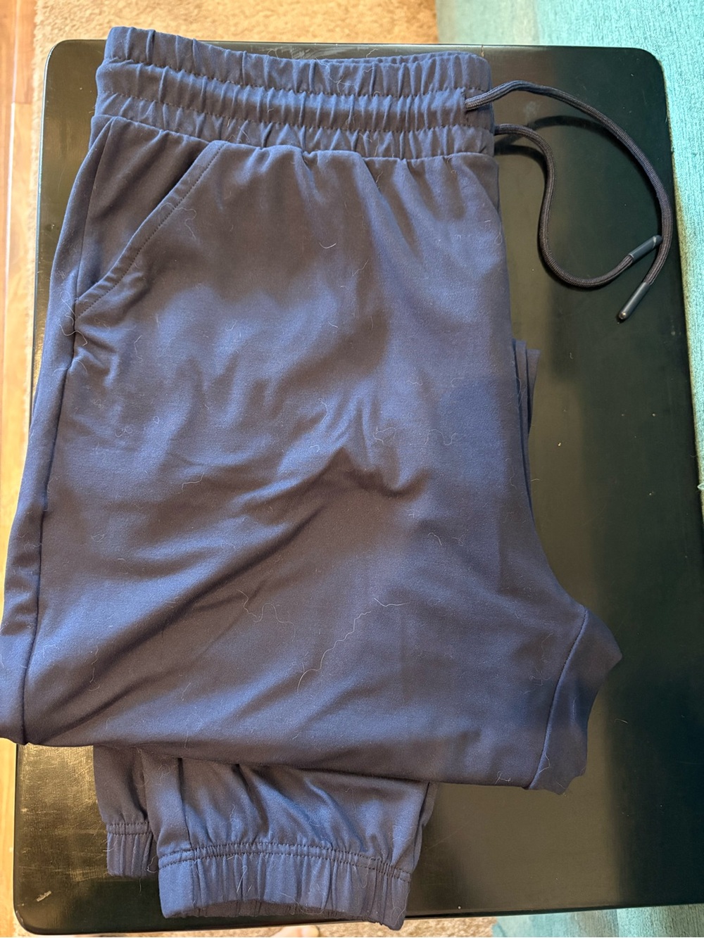 Navy Drawstring lightweight sweatpants - Picture 3 of 5